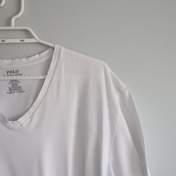 Polo Ralph Lauren Unisex Sz XL White V-Neck Casual Comfy Pullover T-Shirt Top - Picture 5 of 8